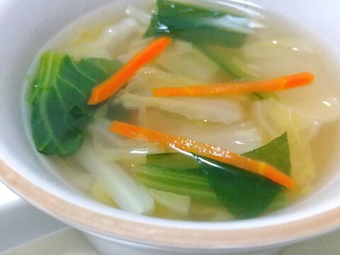白菜にんじん小松菜のコンソメスープ